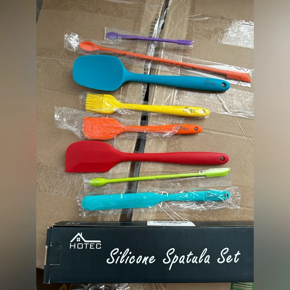 Set of 8 Heat Resistant Non-Stick Silicone Spatulas, BBQ brush New